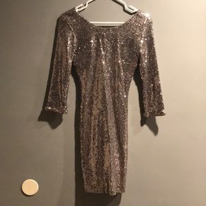 SILVER SEQUIN DRESS